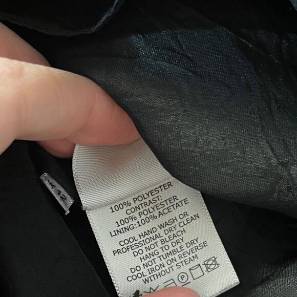 Osman Contrast Wrap Gathered top black navy blue - 8 - Picture 13 of 13